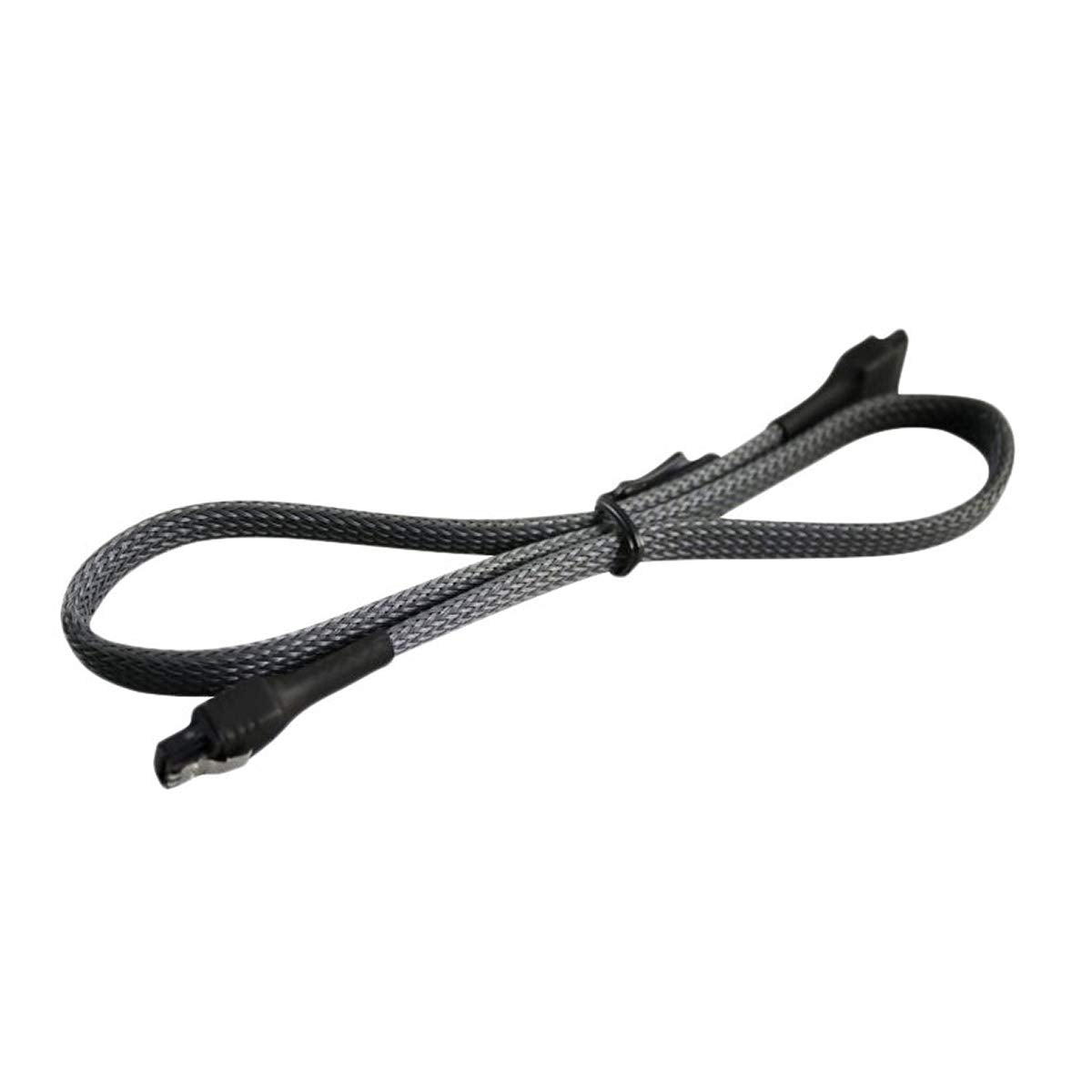 Darkside 45cm (18") SATA 2.0/3.0 7P 180° to 180° Cable with Latch - Gun Metal (DS-0912)