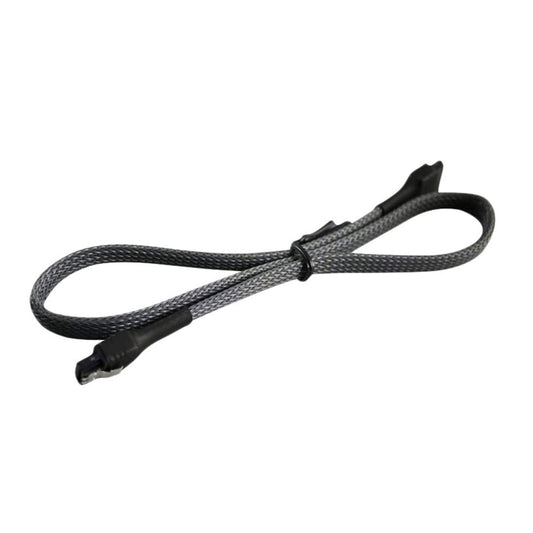 Darkside 45cm (18") SATA 2.0/3.0 7P 180° to 180° Cable with Latch - Gun Metal (DS-0912)