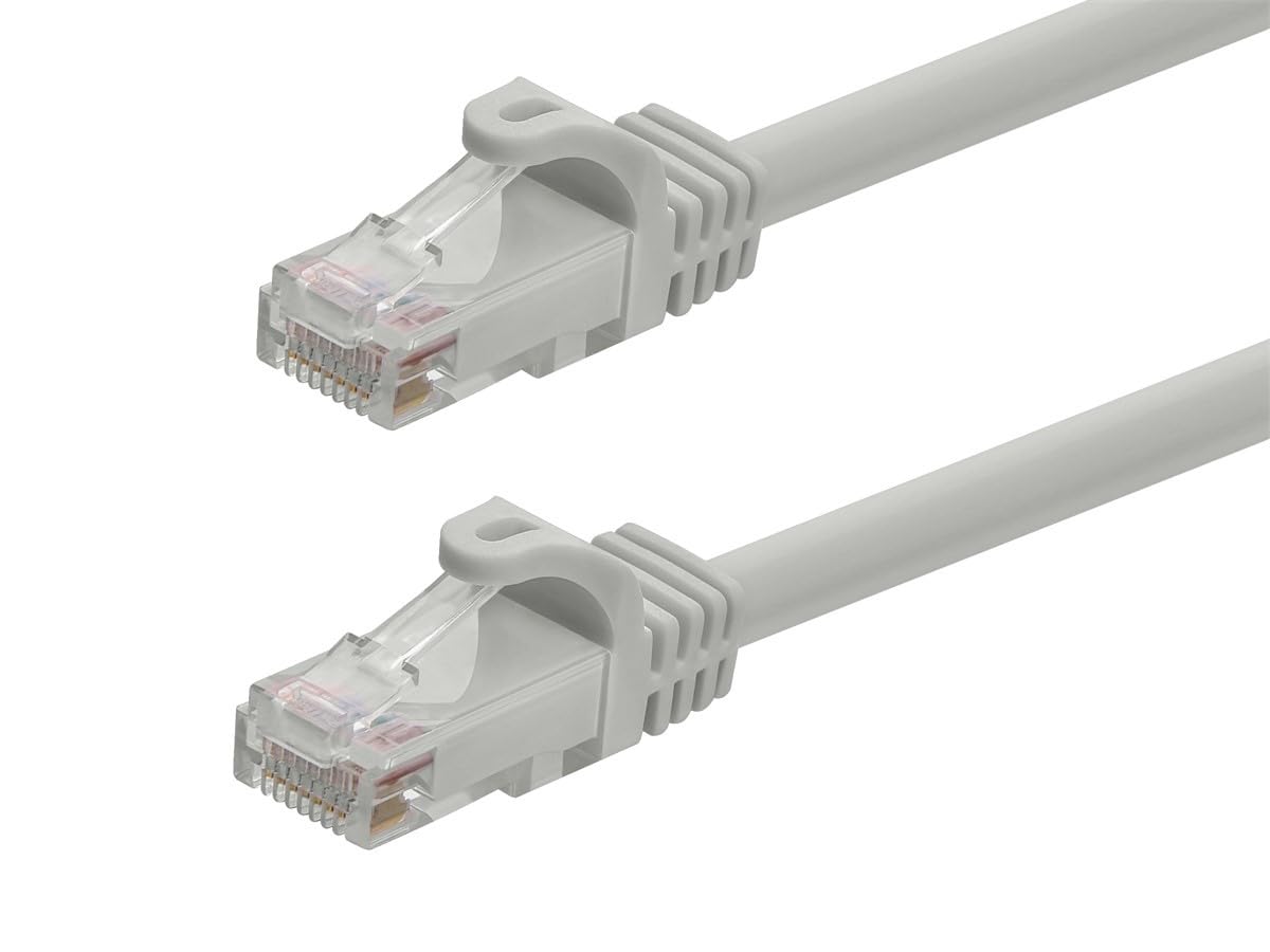 Monoprice Cat6 Ethernet Patch Cable - RJ45, Stranded, 550Mhz, UTP, Pure Bare Copper Wire, 24AWG, 50 Feet, Gray - Flexboot Series