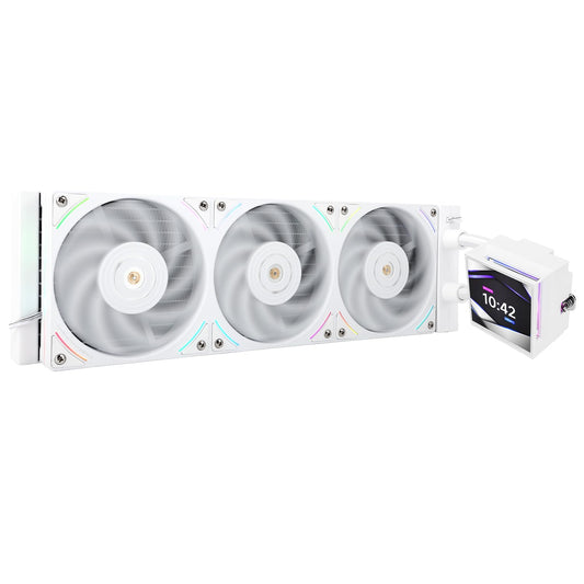 Thermalright Hyper Vision 360 UB ARGB White CPU Water Cooler,360mm Aio,IPS LCD Screen with 480x480 Resolution,Magnetic Panel Screen,Liquid CPU Cooler