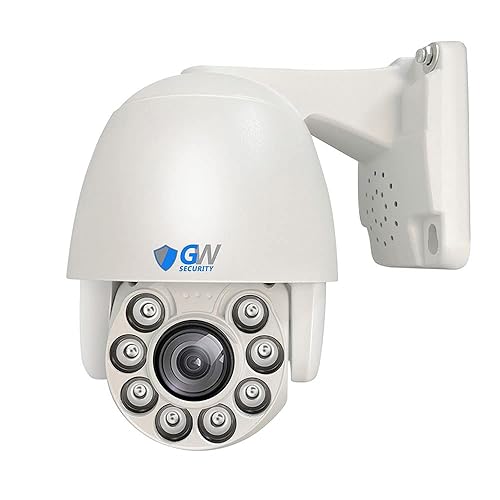 GW Security 8MP Pan Tilt Zoom 2-Way Audio IP PoE 5X Optical Zoom 4K 3840 x 2160p Starlight Outdoor Indoor Waterproof Security High Speed Dome PTZ