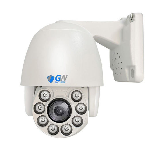 GW Security 8MP Pan Tilt Zoom 2-Way Audio IP PoE 5X Optical Zoom 4K 3840 x 2160p Starlight Outdoor Indoor Waterproof Security High Speed Dome PTZ