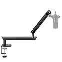 NEEWER Low Profile Mic Boom Arm Desk Mount, Microphone Boom Arm with 360° Ball Head & Cable Management Channels, 1/4" 3/8" 5/8" Threads for Podcast