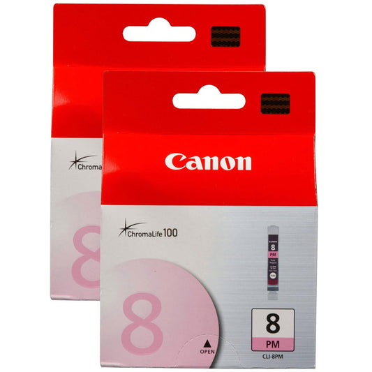 Canon 2 Pack CLI-8PM Photo Magenta Ink Cartridge for Select PIXMA iP, MP, Pro Series Printers