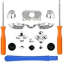 New Thumbsticks Bumpers Dpad Trigger Buttons Set + LB RB LT RT for Xbox One Elite Controller with Tools Chrome Silver