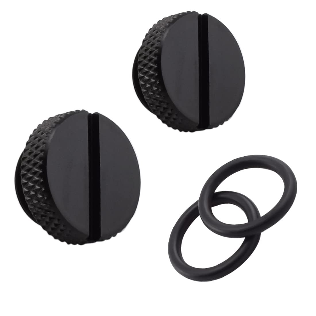 MARRTEUM G1/4" Plug Fittings, Water Stop Plug Fittings for Computer Water Cooling System, Black [2 Pack]