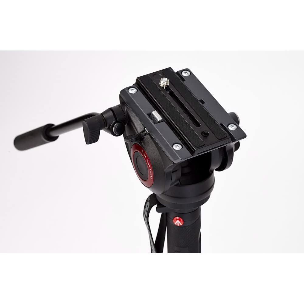 Manfrotto Video Monopod XPRO+, Camera and Video Support Rod with Video Head, 4-Section in Aluminum with Fluid Base, Photography Accessories