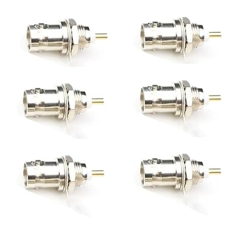bnafes BNC Chassis Panel Mount Socket Female Jack Solder Type Connectors Adapter 6-Pack