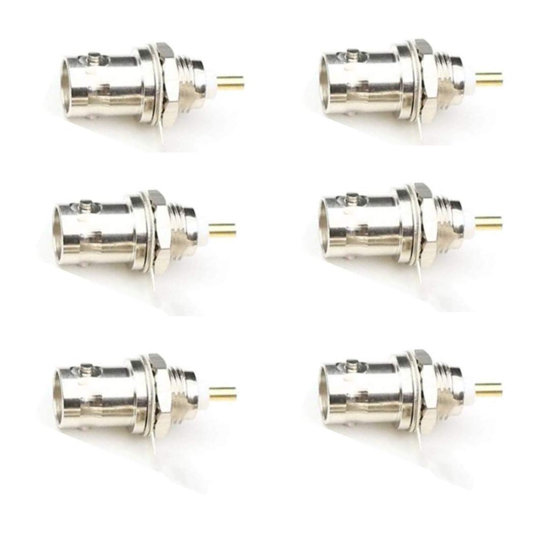 bnafes BNC Chassis Panel Mount Socket Female Jack Solder Type Connectors Adapter 6-Pack