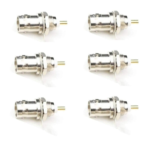 bnafes BNC Chassis Panel Mount Socket Female Jack Solder Type Connectors Adapter 6-Pack
