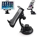 Rotating Car Mount Windshield Dashboard Tablet Phone Holder Swivel Cradle Dock Suction Black for Sprint Kyocera DuraForce Pro - Sprint LG G Flex 2