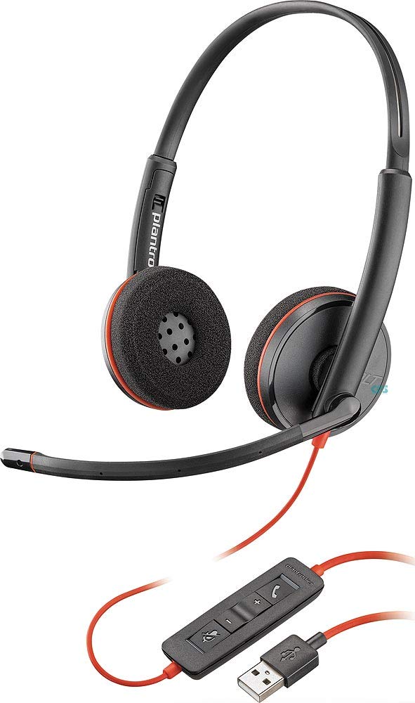 Plantronics Blackwire 3220 USB-A Headset: Comfortable On-Ear Mono Headset with Noise-Canceling Microphone for Clear Calls (Renewed)