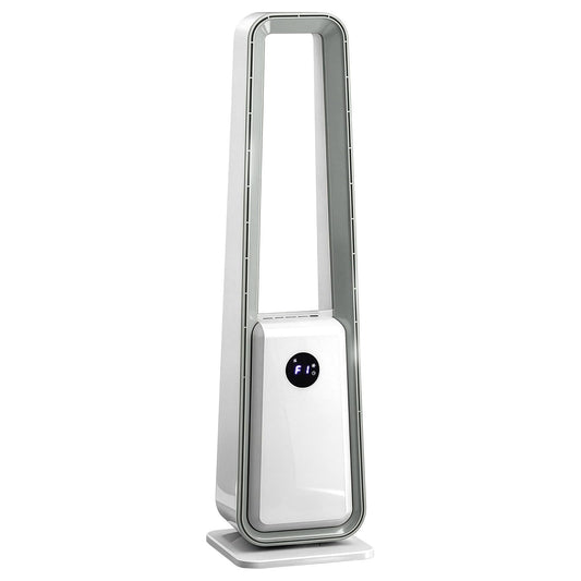 AZHAHSHET 35-Inch Bladeless Tower Fan with Remote - 36W 3-Speed 3-Mode Oscillating Standing Fan, 12H Timer, LED Display, Air Purification, Quiet