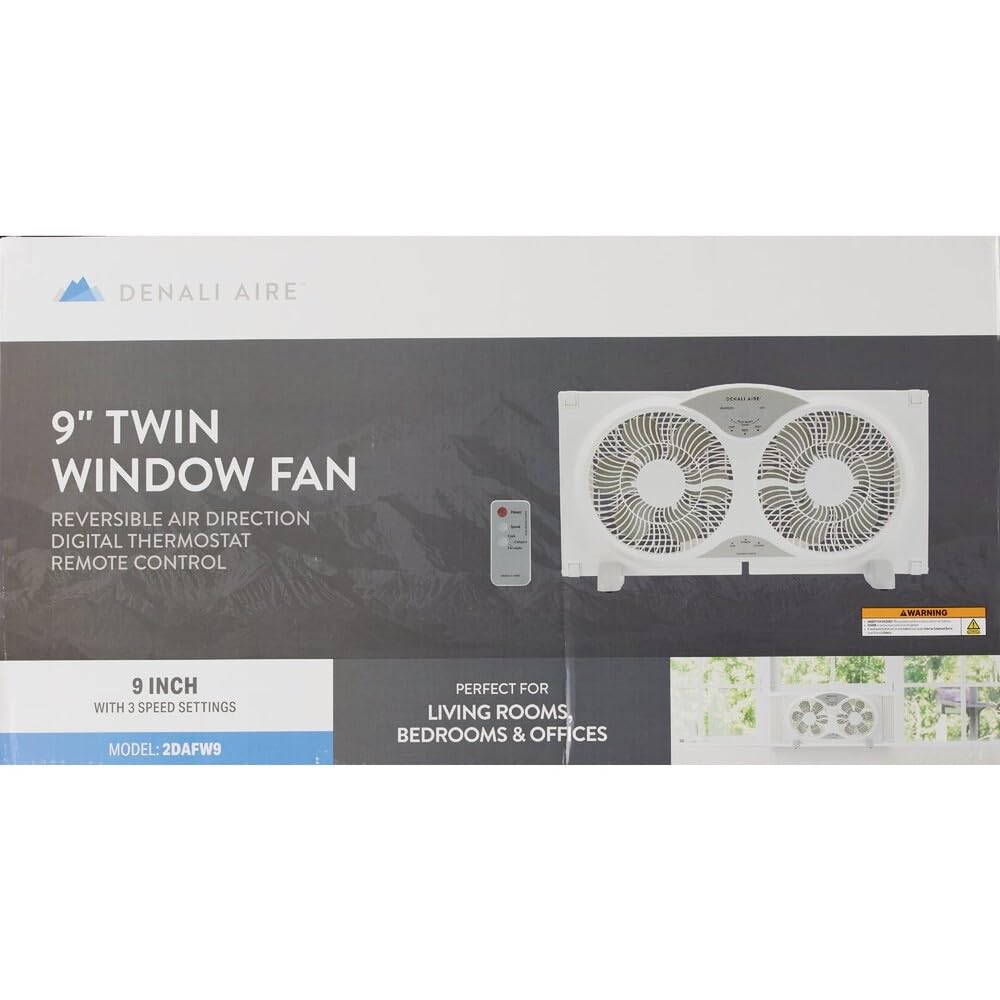 Do It Best FW23-8HS - Twin Window Fan - Lightweight Electric Windowfan for Air Circulation, 2 Speeds