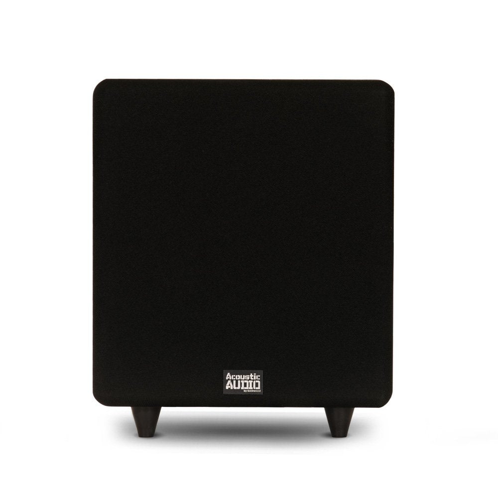 Acoustic Audio PSW400-10 Home Theater Powered 10" LFE Subwoofer Black Front Firing Sub,400 Watts
