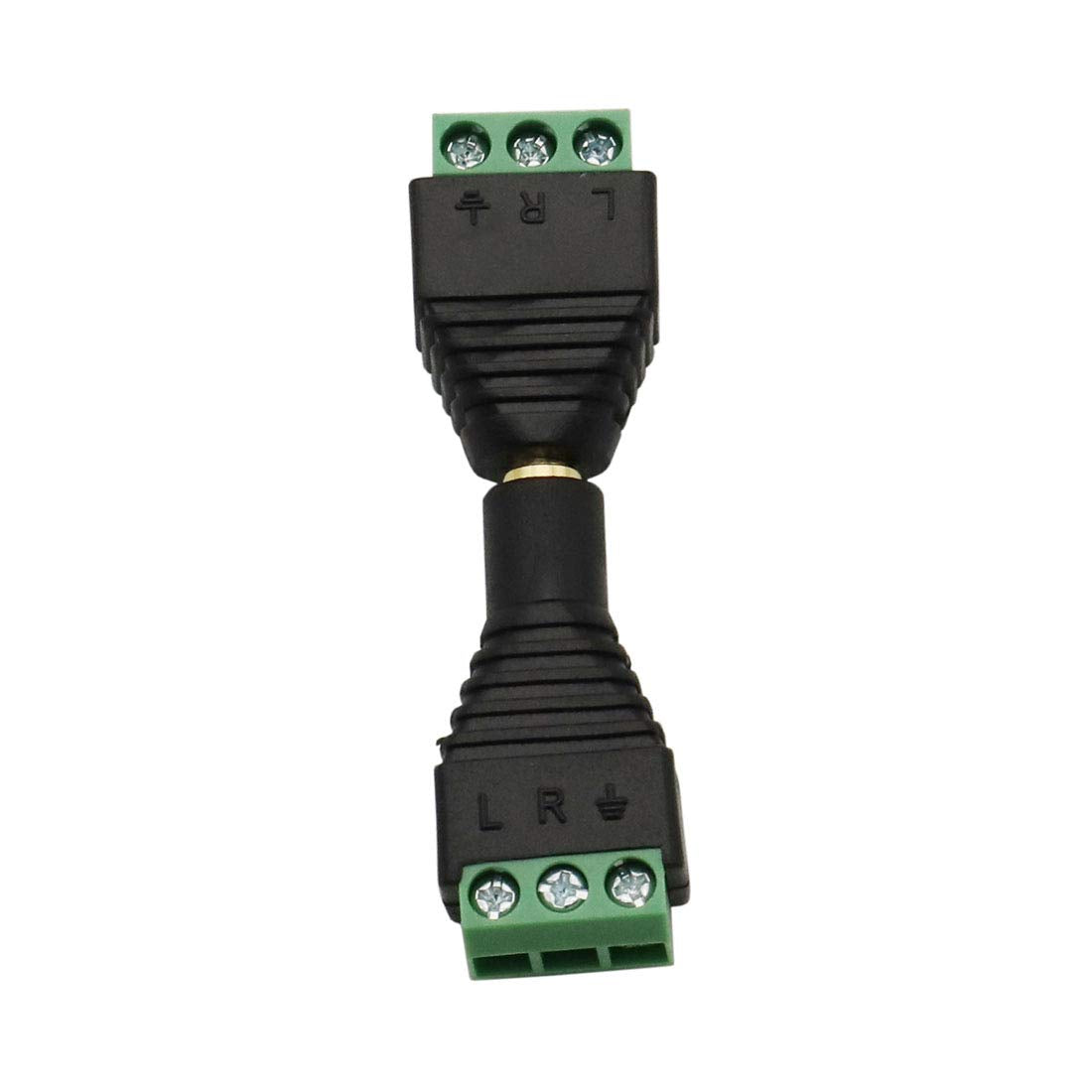 Didamx 10Pcs 3.5mm Stereo TRS Audio Video Male/Female to 3 Screw Terminal Balun Converter Adapter Connectors