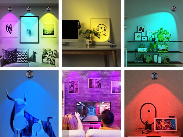 LEASTYLE Wireless Spotlight Indoor,Battery Operated Grow Light for Plants with Remote, LED Cordless Dimmable Picture Lights for Wall Paintings Artwork