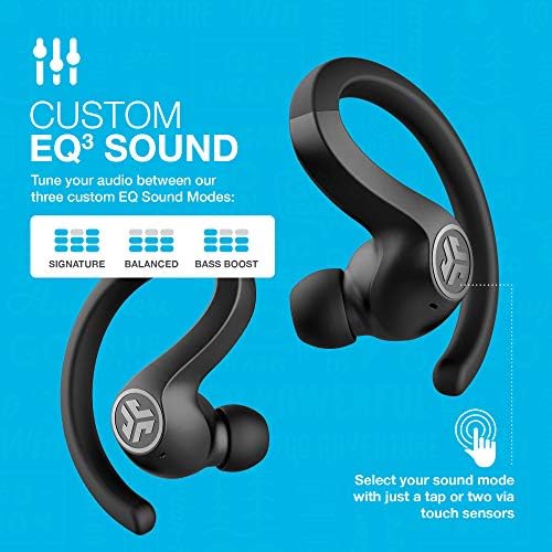 JLab JBuds Air Sport True Wireless Bluetooth Earbuds + Charging Case, Black, IP66 Sweat Resistance, Class 1 Bluetooth 5.0 Connection, 3 EQ Sound
