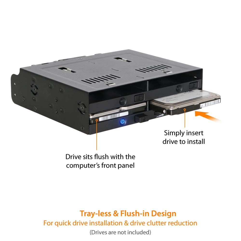 ICY DOCK 4 Bay 2.5" SATA/SAS SSD/HDD Hot-Swap Docking Enclosure for 5.25" Bay - flexiDOCK MB014SP-B R1