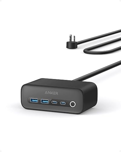 Anker 525 Charging Station, 7-in-1 USB C Power Strip for iphone13/14, 5ft Extension Cord with 3AC,2USB A,2USB C,Max 65W Power Delivery Desktop
