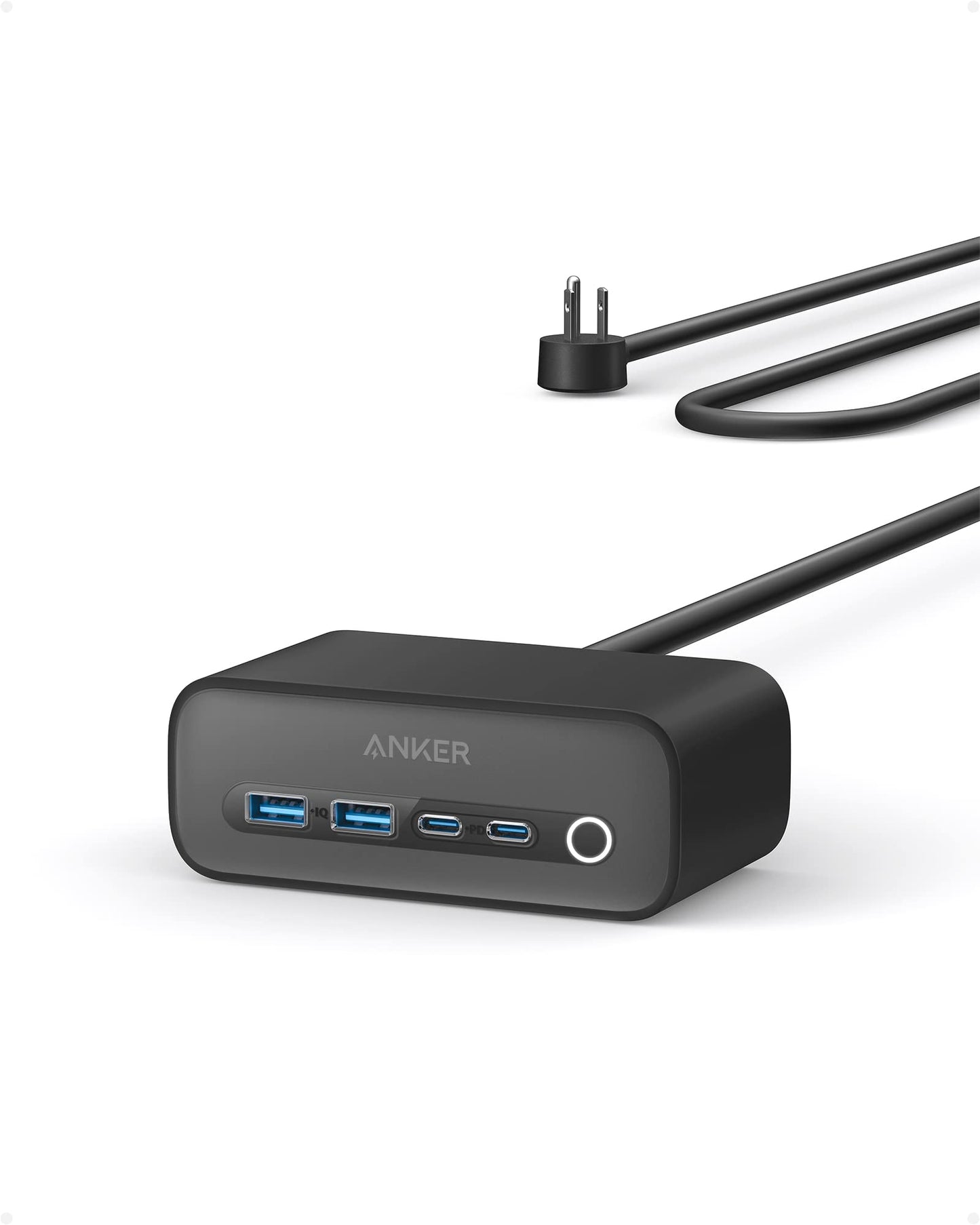 Anker 525 Charging Station, 7-in-1 USB C Power Strip for iphone13/14, 5ft Extension Cord with 3AC,2USB A,2USB C,Max 65W Power Delivery Desktop