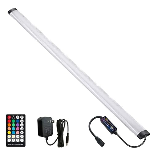 LAIFUNI Dimmable Under Cabinet Lighting, RGB LED Light Bar, RF Remote Control Lamp, Multicolor Under Counter Lights for Desk, Room, Cupboard, Hallway