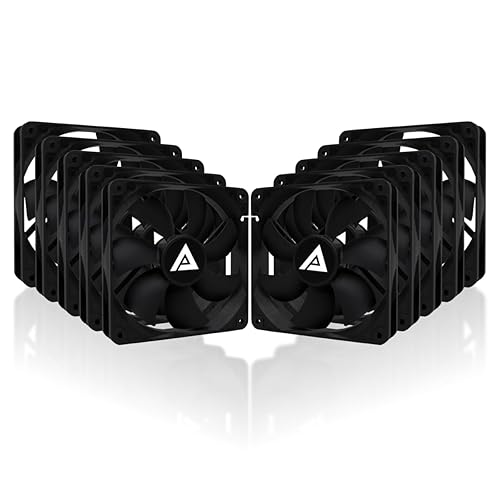 Apevia CF1012S-BK 120mm 4pin Molex & 3pin Motherboard Black Silent Case Fan (10-pk)