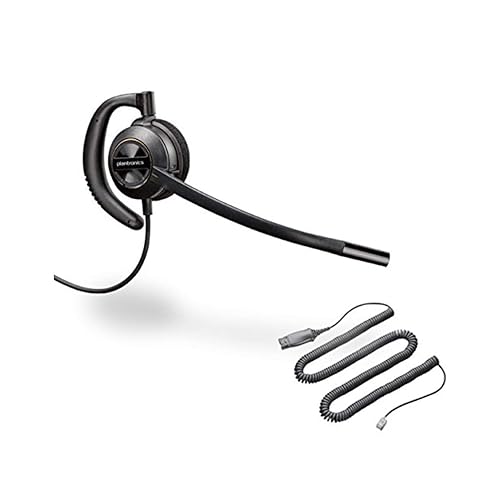 Global Teck Bundle of Plantronics HW530 Headset w/Mute Button foAvaya Phones - Compatible with Avaya 1600 and 9600 Series IP Phones