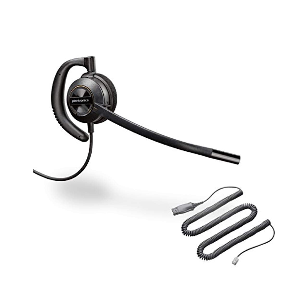 Global Teck Bundle of Plantronics HW530 Headset w/Mute Button foAvaya Phones - Compatible with Avaya 1600 and 9600 Series IP Phones