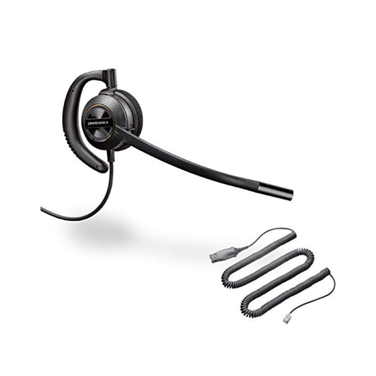 Global Teck Bundle of Plantronics HW530 Headset w/Mute Button foAvaya Phones - Compatible with Avaya 1600 and 9600 Series IP Phones