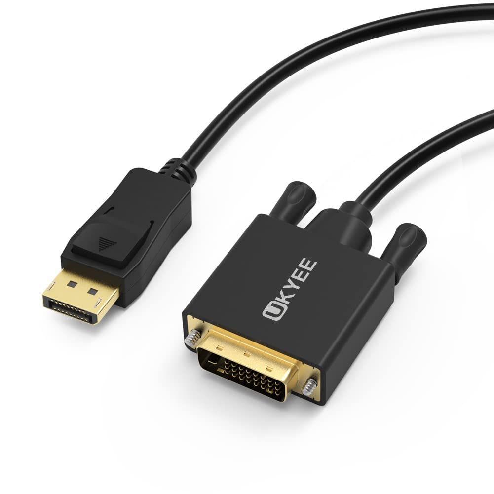 UKYEE Displayport to DVI Cable 6ft 10-Pack, Display Port (DP) to DVI Adapter Cord Male to Male Compatible