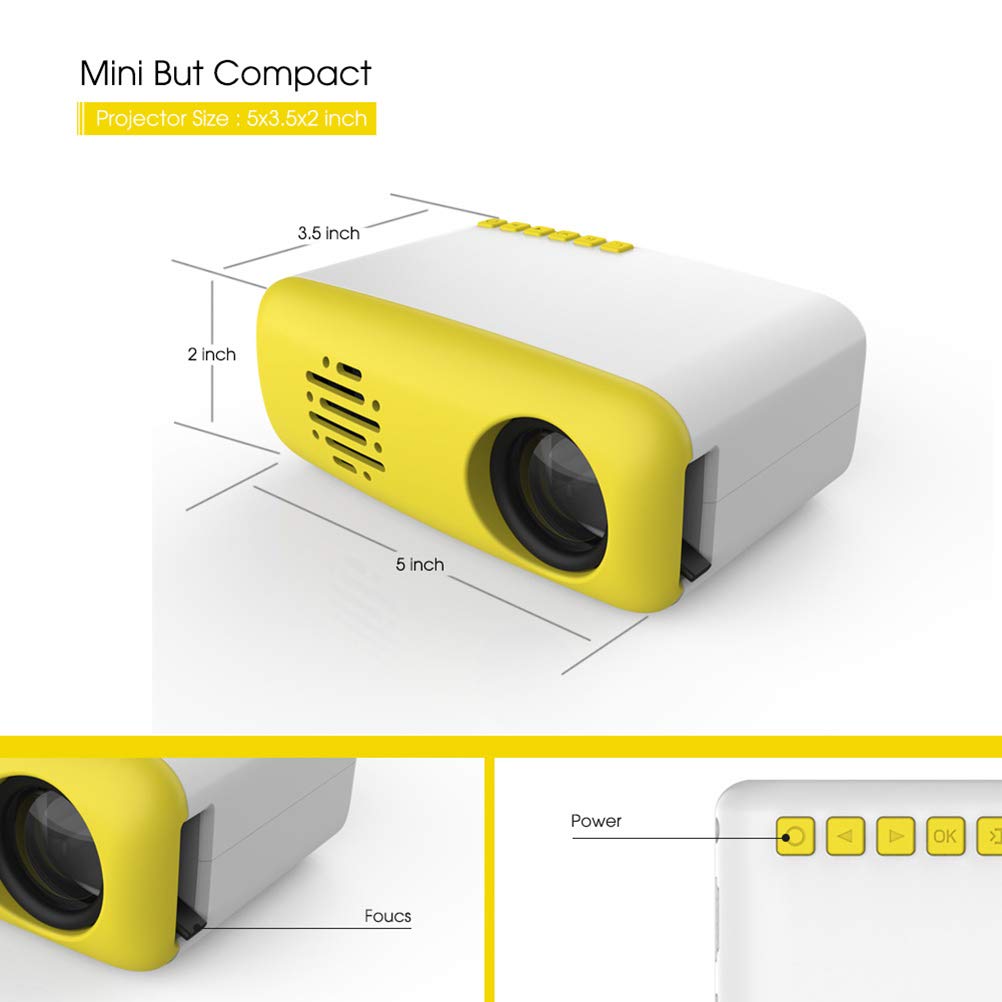 Mini Projector LED Portable Projector Pocket Projector Home Theater Projector Great Gift for Kids