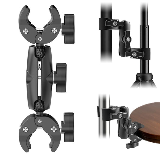 KMDODO Double Clamp Camera Mount - Universal Bracket for Golf Carts, Umbrella Clamp, Desktop, Strollers, Wagons, Photo Studio, and More, Magic Arm