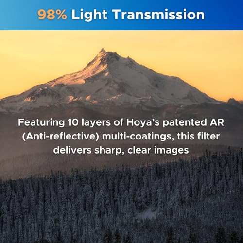 Hoya NXT Plus 77mm UV Filter - Schott B270 Clear Glass with 10-Layer HMC Multi-Coating for 98% Light Transmission, Waterproof Top-Coat, Aluminum Frame