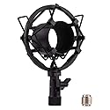 LYRCRO Microphone Shock Mount, Mic Anti-Vibration Suspension Shock Mount Holder Clip for 44mm-49mm Diameter Condenser Mic like MXL V67G V67i V69M V87