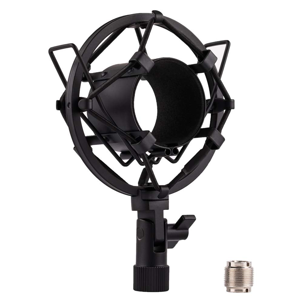 LYRCRO Microphone Shock Mount, Mic Anti-Vibration Suspension Shock Mount Holder Clip for 44mm-49mm Diameter Condenser Mic like MXL V67G V67i V69M V87