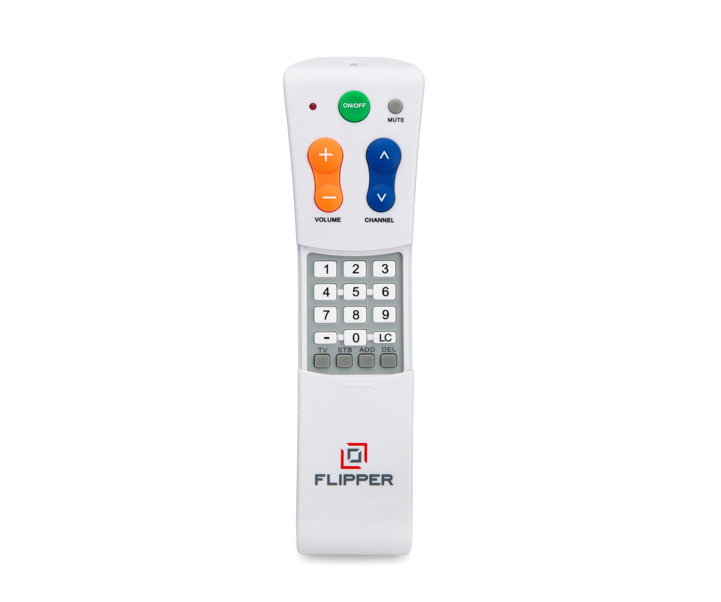Flipper Big Button Universal TV Remote for Seniors, Dementia - Works Both TV Only or TV & Cable (STB) Set Up - Favorites, IR Devices Spectrum