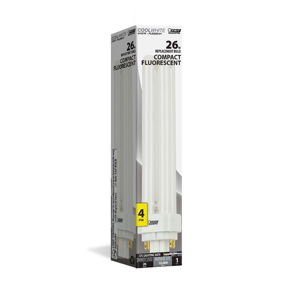 Feit Electric PLD26E/41 26-Watt Fluorescent PL Bulb, White Bulbs