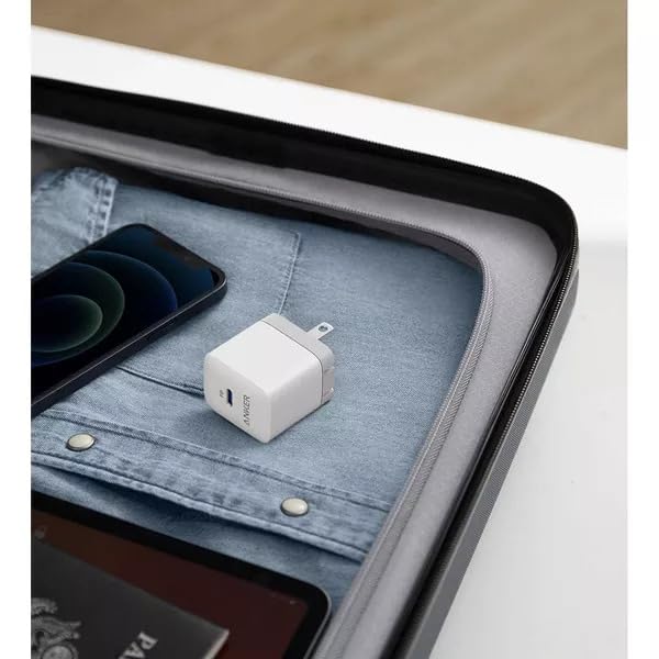 Anker PowerPort III 20W USB-C Wall Charger, Compact Fast Charger, Foldable Plug, Quick Charging for iPhone 16 Series, Galaxy, Pixel, iPad (Cable Not