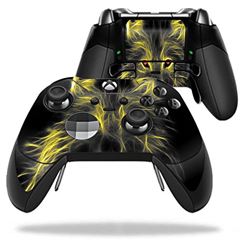 MightySkins Skin Compatible with Microsoft Xbox One Elite Controller - Neon Wolf | Protective, Durable, and Unique Vinyl Decal wrap Cover | Easy