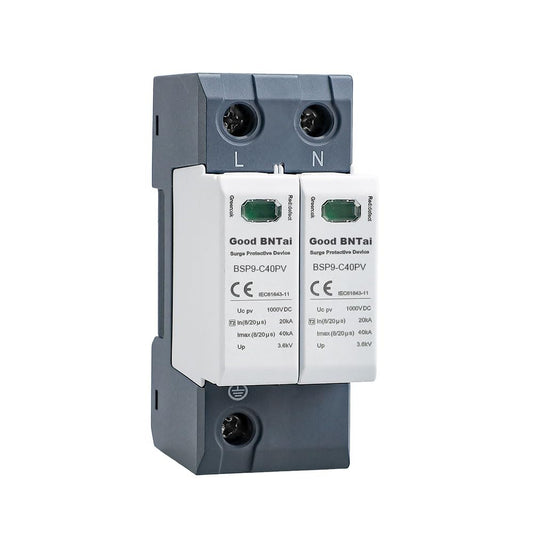 Good BNTai DC Surge Protector, 40KA 1000VDC Voltage Surge Protective Device Protection Device DIN Rail Mount Lighting Protection (BSP9-C40PV 2P 40KA