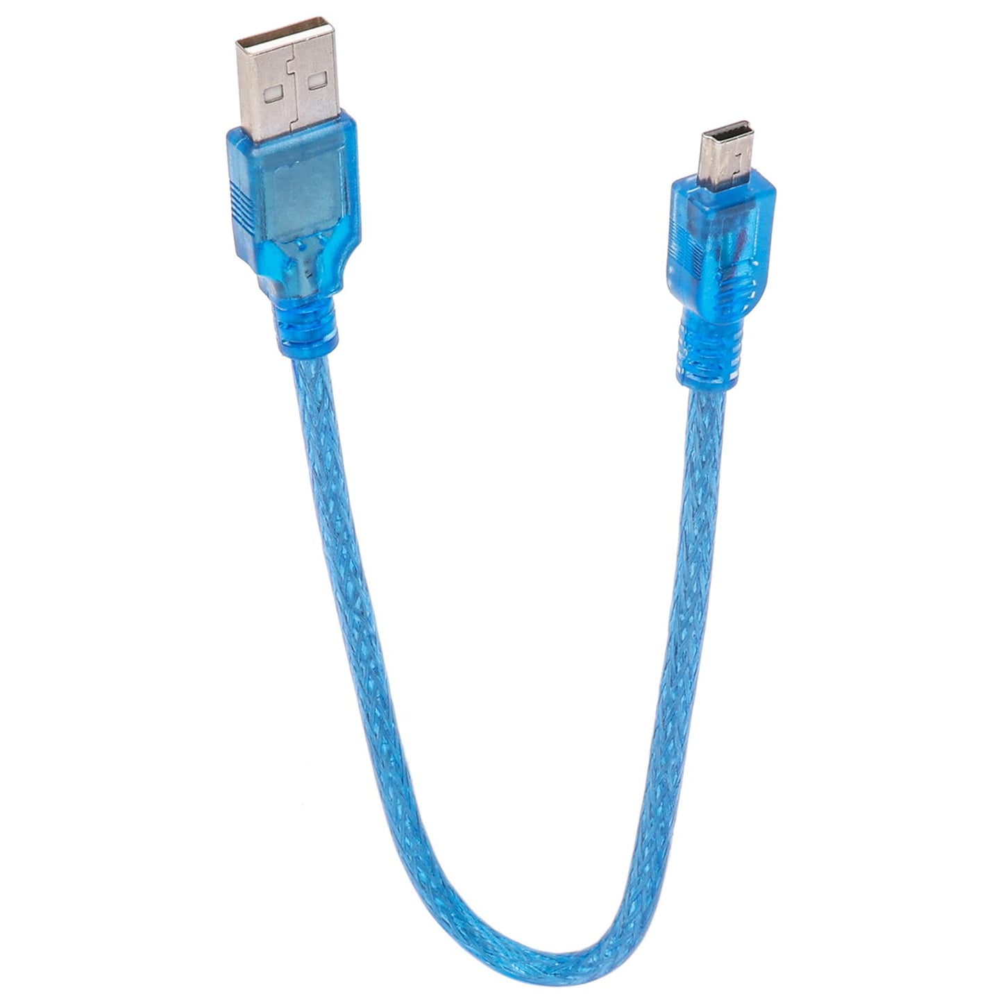 JIUWU Blue Short USB 2.0 A Male to Mini 5Pin B Male Data Charging Cable 30cm