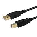 Monoprice USB-A Male to USB-B Male 2.0 Cable - 28/24AWG, Shielded, Gold Plated, 15 Feet, Black