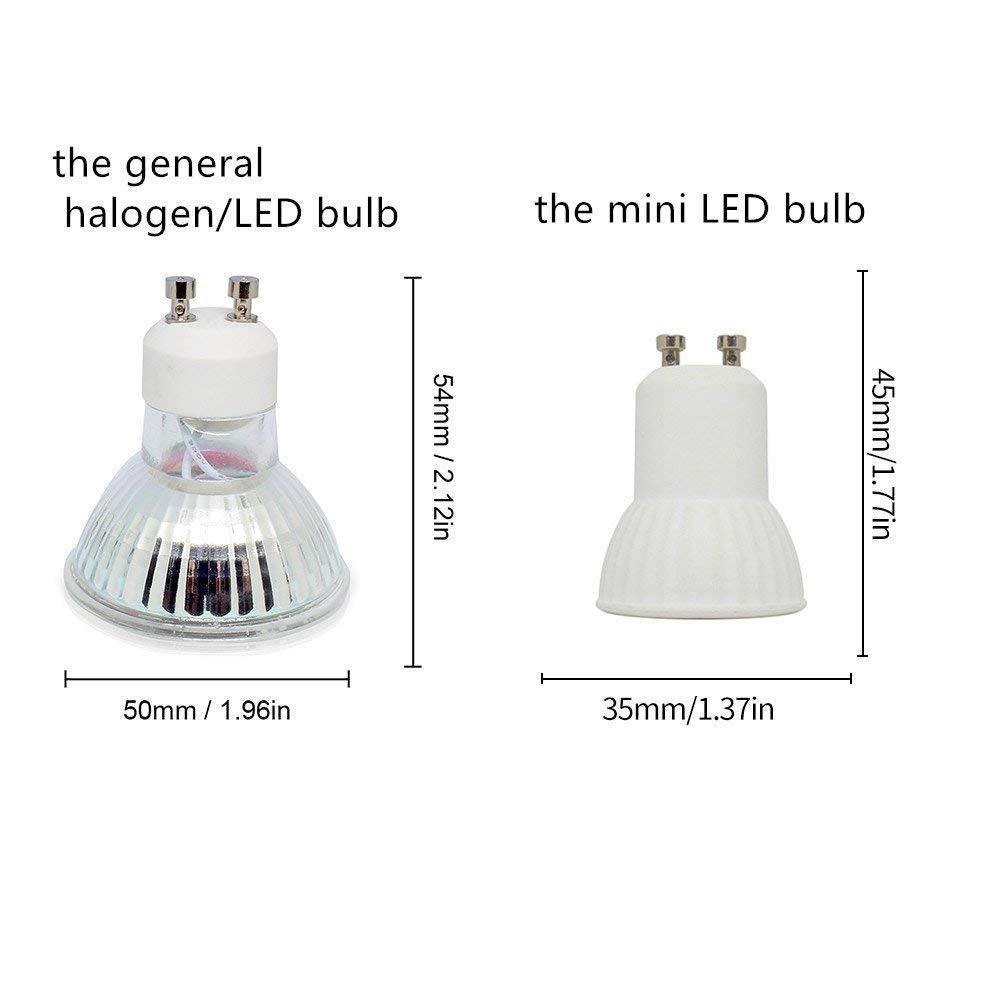 Edearkar MR11 GU10 LED Light Bulbs (4 Pack) 3W LED Spotlight 30W Halogen Bulbs Equivalent 6000K Daylight White Non-Dimmable GU10 Track Lighting