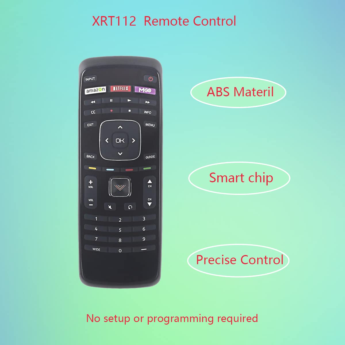 GHUST XRT112 Replacement Remote Control Universal for VIZIO Smart TV E600i-B3 E601i-A3 E601i-A3E E650i-B2 E700i-B3 M320SL M370SL M370SR M3D470KDE