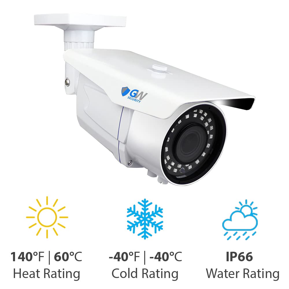 GW Security 4K 8MP 2.8-12mm Varifocal Zoom Lens Outdoor/Indoor PoE IP Bullet Security Camera, 196ft IR Night Vision (GW8080IP POE)