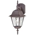 Westinghouse Rust Patina 6785100 One-Light Exterior Wall Lantern, Textured Finish on Cast Aluminum with Clear Water Glass Panels, No Size