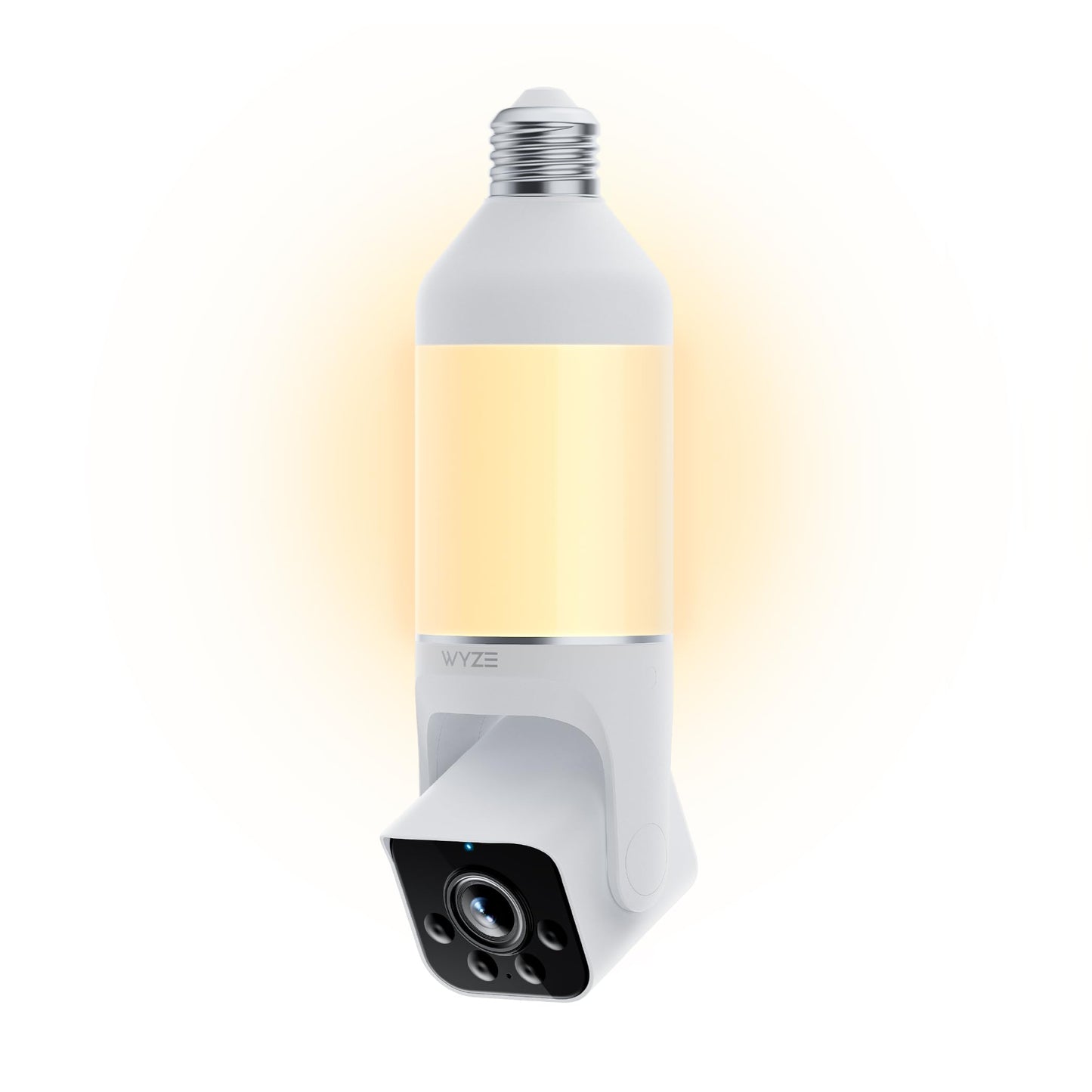 WYZE Bulb Cam Security Camera, 2K HD Outdoor Light Bulb Camera, Color Night Vision, Dimmable LED Bulb, Motion Detection, Siren Alarm, Works