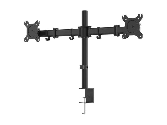 Monoprice Essential Dual Monitor Articulating Arm Desk Mount - for Displays 13in to 27in, VESA 75x75 to 100x100, Max Weight Capacity 17.6 Lbs Each
