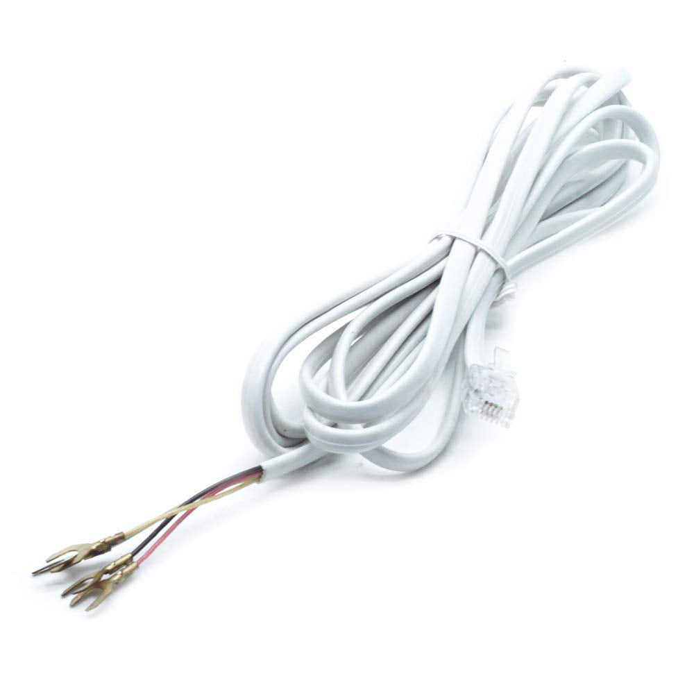 Sscon 5Pcs 6P4C RJ11 to 4 Spade Lug Telephone Cord Cable Connector (White 6.6Ft)